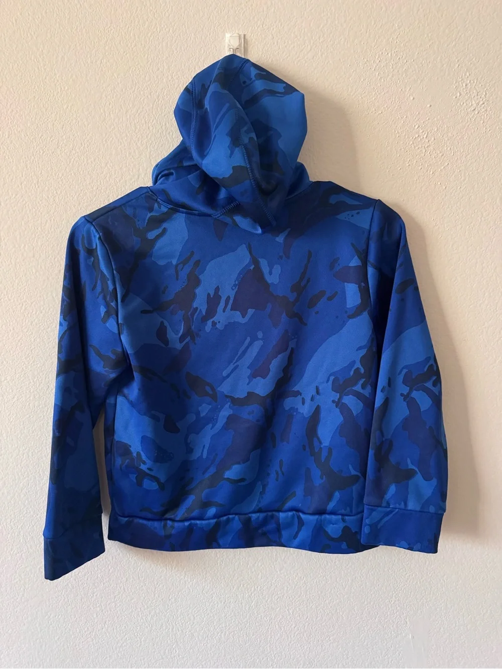 Adidas Kids Blue Camo Logo Hoodie